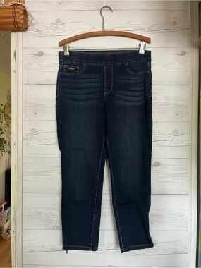 Nine West Jeans Heidi Pull On Skinny Crop Stretch Blue Dark Wash Women’s Size 10
